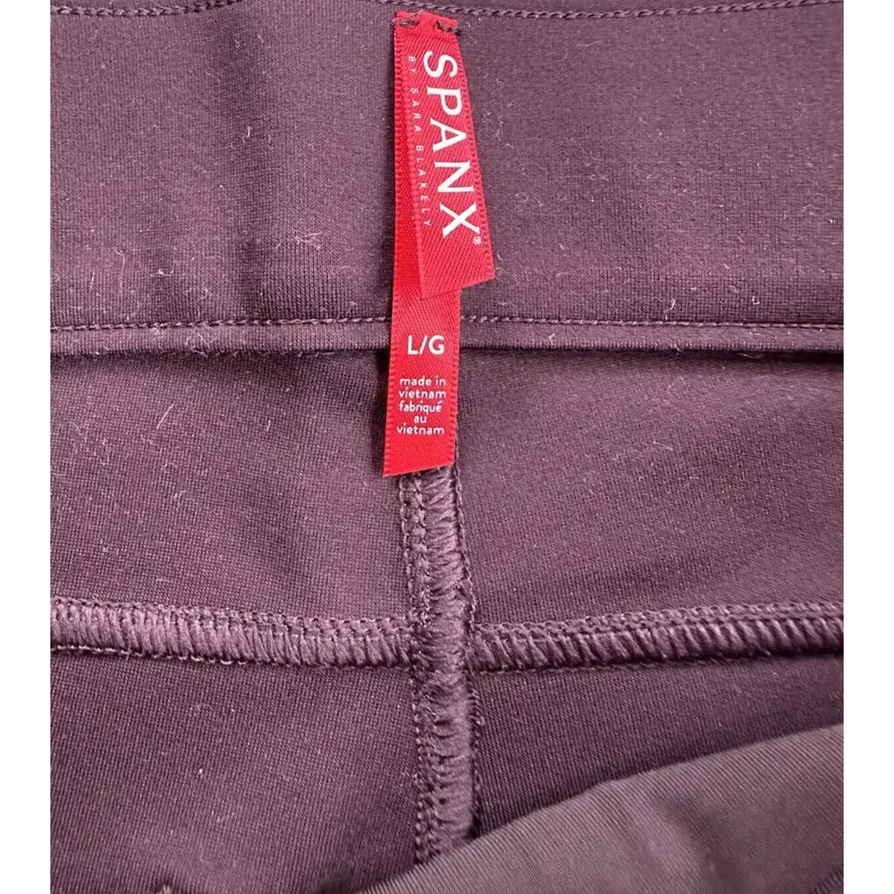 Spanx The Perfect Ankle Pant Womens Sz L Leggings Plum Purple Pull On Stretch - Picture 5 of 7